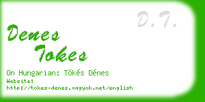 denes tokes business card