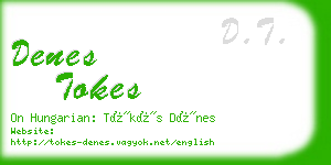 denes tokes business card